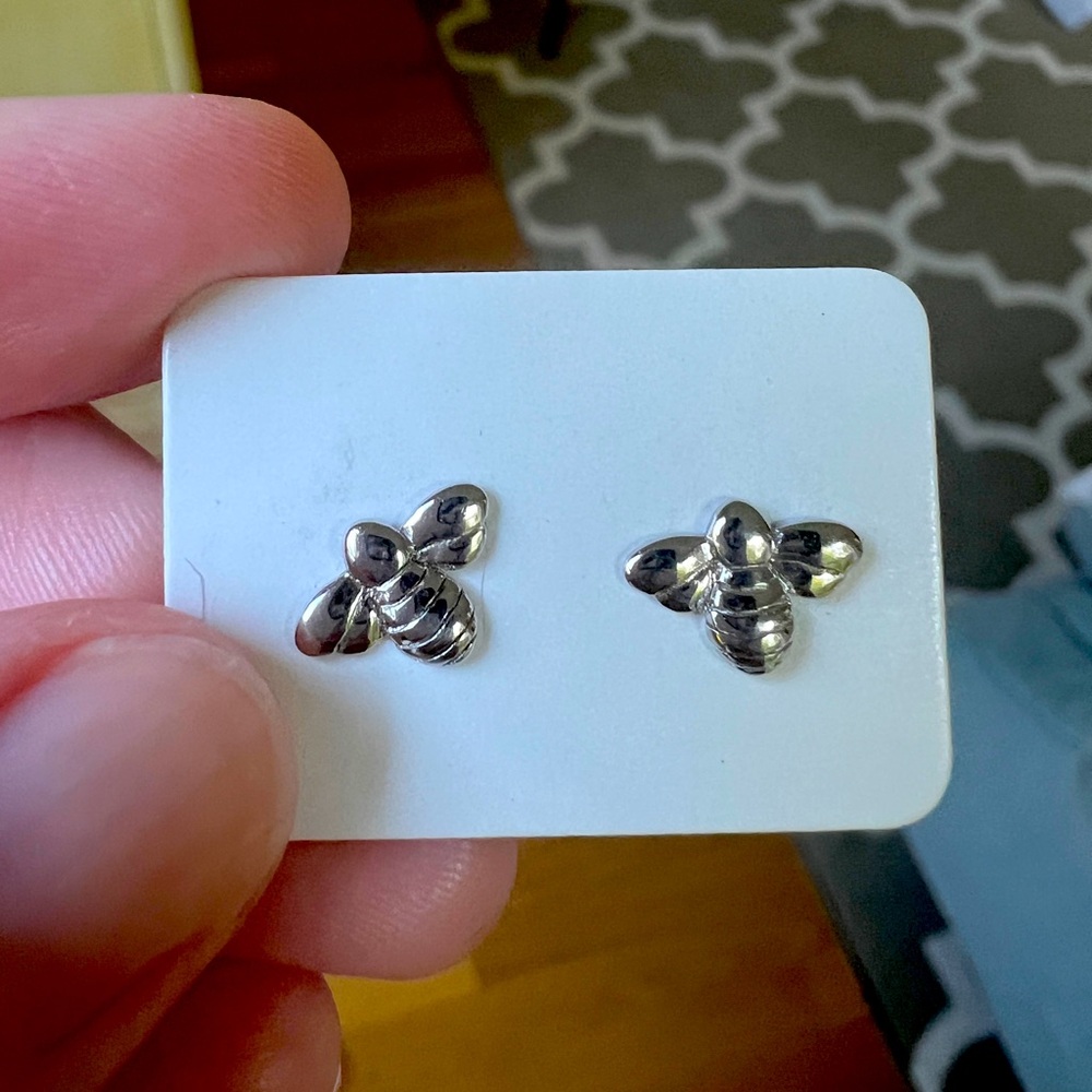 Sterling Silver Bee Studs
